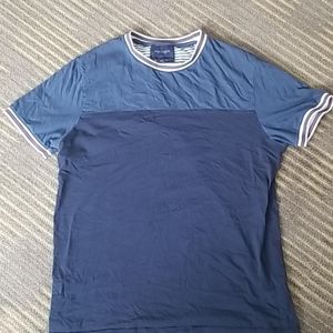 Size L denim and flower short sleeve